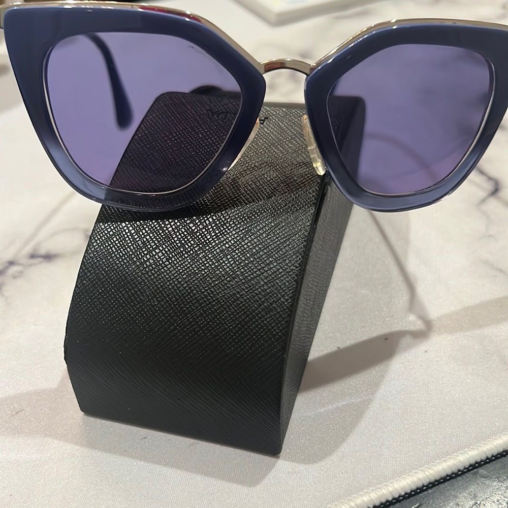 Prada Blue and Silver Sunglasses